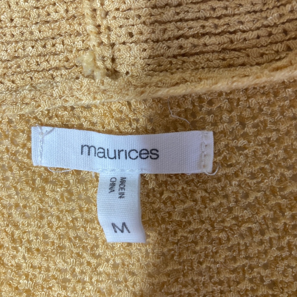 Maurices Yellow Knit Button Front V Neck Cardigan Sweater Women's Medium - Picture 2 of 11